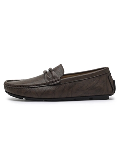 Мокасины мужские черно-белые коричневые, цвет Brown Lexon