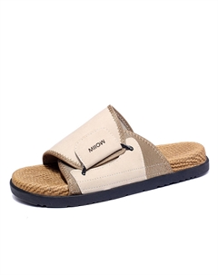 Бесшумные стеганые противоскользящие тапочки для массажа стоп, устойчивые к запахам и истиранию, мужские, бежевые, цвет Beige Miiow