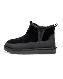 Термоутепленные противоскользящие короткие зимние ботинки для мужчин с эффектом увеличения роста черные, цвет Black Weishibangwei