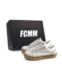 Мужские скейтерские кроссовки низкие черно-бежево-красные экрю, цвет Ecru Fcmm