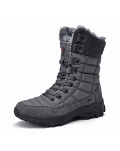 Теплые водонепроницаемые противоскользящие высокие до колена зимние ботинки мужские серые, цвет Gray Kuding