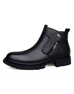 Черные утепленные мужские ботинки на платформе, цвет Black Insulated Shoes Bull thunder