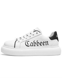 Повседневные белые низкие скейтерские кроссовки для комфортной ходьбы с дышащим верхом, цвет White Black Cabbeen