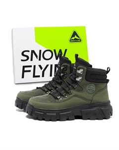Зимние тактические ботинки коллекция короткие мартинсы унисекс оливковый зеленый, цвет Olive Green Snow flying
