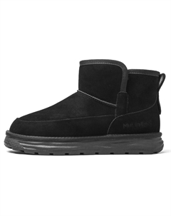 Теплые и износостойкие зимние ботинки мужские по щиколотку черные на флисовой подкладке, цвет Black (Fleece-Lined) Mulinsen