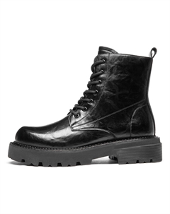 Мужские ботинки Martin черно-коричневые с черной флисовой подкладкой, цвет Black (Fleece-Lined) Kachilang