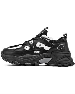 Амортизирующие нескользящие износостойкие низкие массивные кроссовки мужские черно-белые, цвет Black White Fcmm