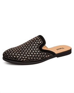 Закрытые тапочки мужские золотые, цвет Gold Vanssi