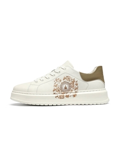 Антискользящие и износостойкие легкие балансные низкие скейтерские кроссовки мужские белый хаки, цвет White Khaki Crown