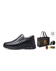 Мужские повседневные ботинки - [Подарочный набор для папы] Черные с подкладкой из шерстяного флиса SN83522, цвет [Father's Gift Set]Black Wool Fleece-Lined SN83522 Laorentou