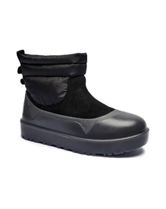 Мужские зимние ботинки комбинированные с замшей, черный Ugg