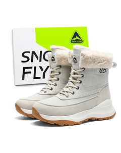 Бежевые короткие унты унисекс, цвет Beige Box Snow flying