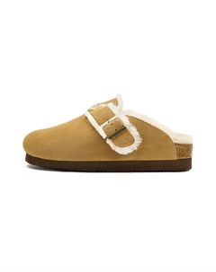 Закрытые тапочки для пар унисекс молочный чай на платформе с флисовой подкладкой, цвет Milk Tea - Fleece-lined Platform Убз