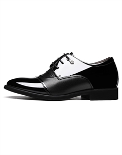 Мужские туфли черные на низком каблуке с увеличенной высотой на 5 см, цвет {Height Increasing 5CM} Black T38560 Chint