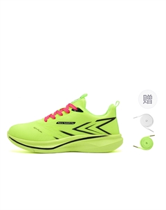 Дышащие и легкие низкие кроссовки для бега унисекс розово-салатовые с двойными шнурками, цвет Neon Green (Includes Double Shoelace) 7 sevfun