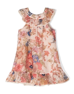 Платье August с цветочным принтом, нейтральный Zimmermann kids