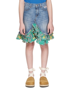 Детская джинсовая юбка со вставками Marni