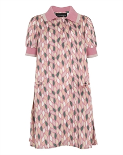 Платье-поло с принтом в виде листьев, розовый Emporio armani kids