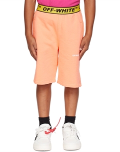 Детские оранжевые шорты в индустриальном стиле Off-white