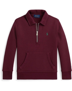 Пуловер Fleece Quarter-Zip Pullover, цвет Classic Wine Polo ralph lauren kids
