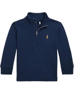 Пуловер Cotton Interlock Quarter-Zip Pullover, цвет Refined Navy Polo ralph lauren kids