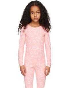 Детское розовое боди с логотипом Kids Mm6 maison margiela