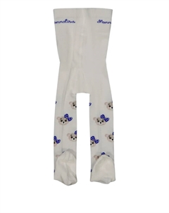 Колготки с принтом медведя, белый Monnalisa