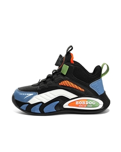 Износостойкие водонепроницаемые утепленные детские баскетбольные кроссовки Kids', K111 черный неоново-зеленый Bobdog