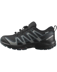 Детские противоскользящие водонепроницаемые низкие треккинговые ботинки XA PRO V8 Black Kids', Black/Phantom Gray/Dark Stone Gray Salomon