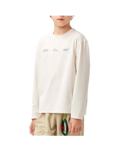 Футболка в японском стиле светлый тренд экрю для подростков Asics