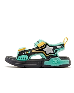 Детские сандалии с противоскользящей подошвой и амортизацией, черный/зеленый Хацунэ Мику для детей 3-7 лет Qiaodan