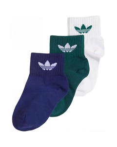 Носки 3 пары Детские, 3 пары (Белый+Ночной небесно-фиолетовый+Лесной зелёный) Adidas originals
