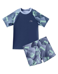 Лининг Детский Купальник Серо-Зеленый Li-ning