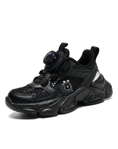 Низкие детские беговые кроссовки Kids', черный [Без подкладки сетка] Bobdog