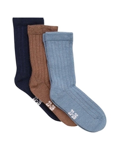 Детские шерстяные носки в рубчик, 3 пары - многофункциональные носки, синий Minymo®