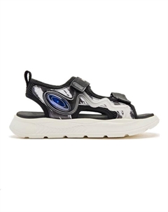 Скользоустойчивые амортизирующие детские сандалии черно-белые подростковые Qiaodan