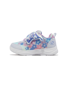 Светящиеся блестящие кеды с амортизацией износостойкие низкие для малышей синие фиолетовые детские Skechers