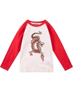 Футболка детская 'Год Дракона' хлопковая футболка кремовая Kids' Kenzo