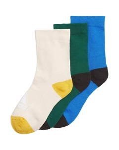 Детские носки, 3 пары (Голубые ВВС+Лесная зелень+Песчаный слой) Adidas