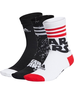 Детские носки, 3 пары (черный+белый+ярко-красный) Adidas