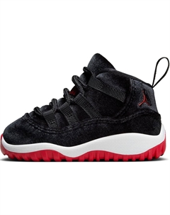 Детские кроссовки Air 11 Retro Mid Top с противоскользящей подошвой и износостойким покрытием, черно-красные, для малышей, черный/красный/белый Jordan