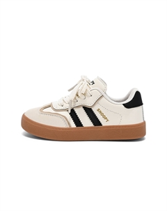 Детские скейтбордические кроссовки Kids, бежево-черные Snoopy