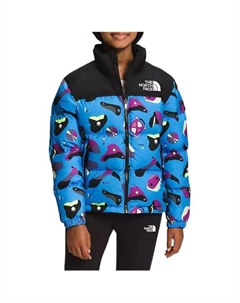 Детская пуховая куртка, черно-синяя The north face