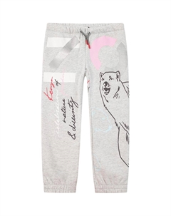 Детские вязаные спортивные штаны, светло-серый Kenzo