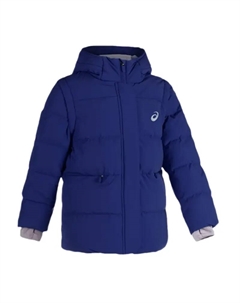 Детская пуховая куртка темно-синяя Asics