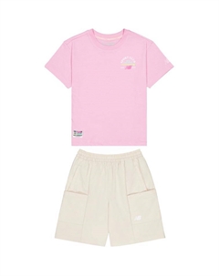 Детский спортивный костюм, комплект (розовый+светло-коричневый) New balance