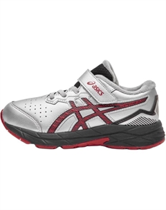 Детские беговые кроссовки с амортизацией, отскоком, воздухопроницаемостью и поддержкой, низкие, серебристый/черный/красный Asics