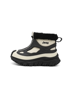 Высокие детские ботинки Khaki Brown/Obsidian Black Kids', плотный хлопок Jeep