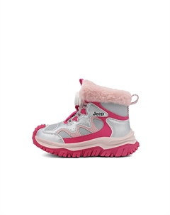 Высокие детские ботинки Star Diamond Silver Rose Pink Kids', Star Diamond Silver/Розовый-Плотный хлопок Jeep