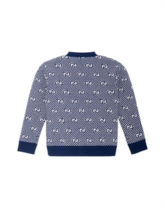 Детский свитер, синий белый разноцветный Gucci